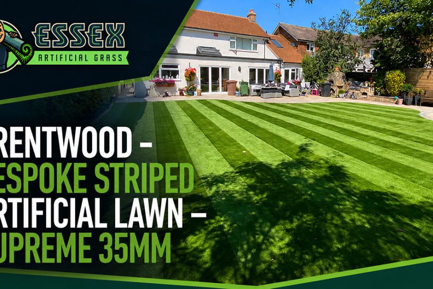 Swimming Pool Project, Brentwood – Striped Artificial Lawn