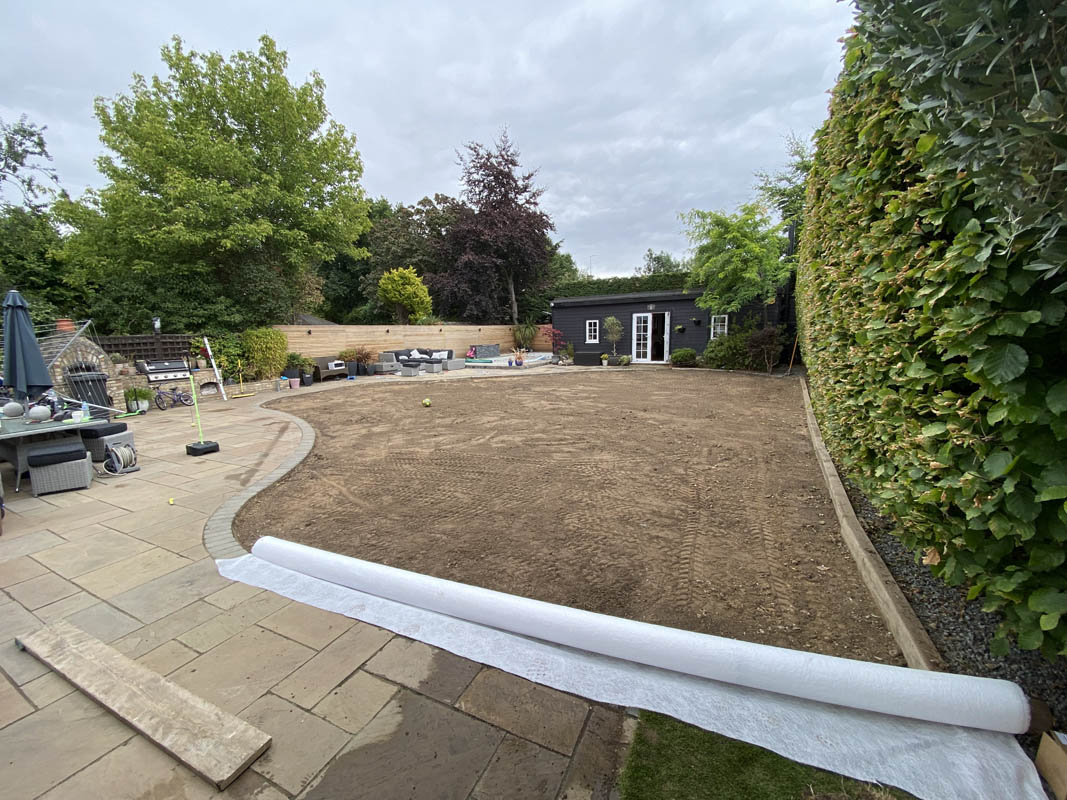 Brentwood striped lawn installation 2