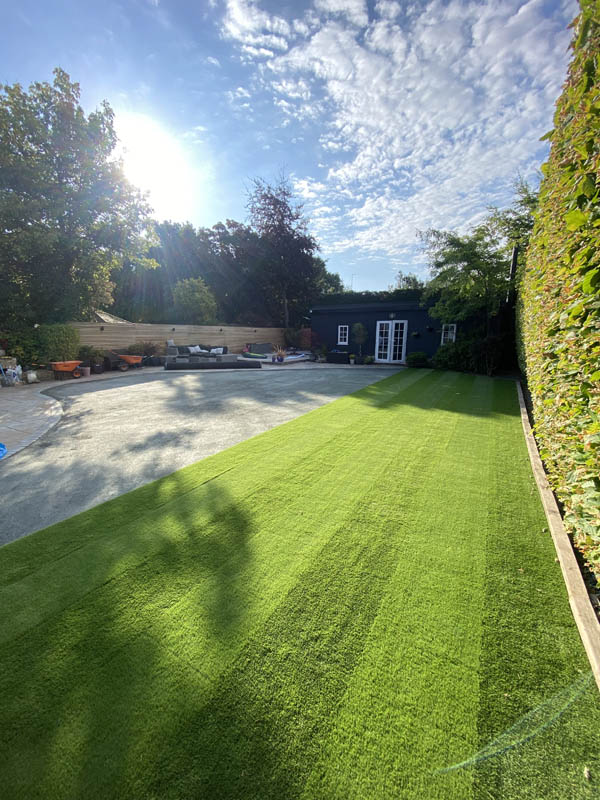 Brentwood striped lawn installation 5