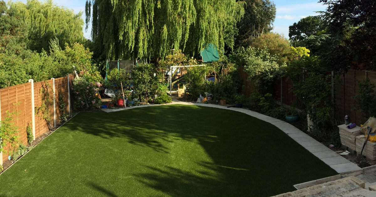 Laying artificial grass final step