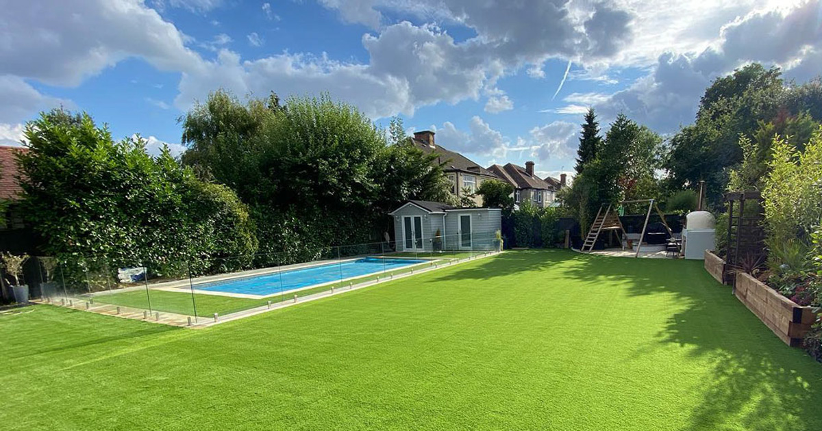 Artificial Grass Install Around Pool